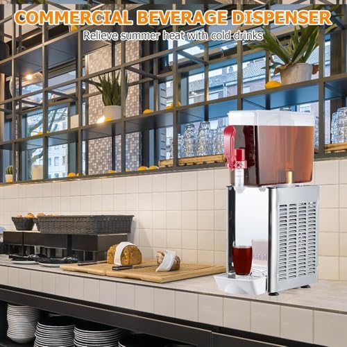Commercial 10L (2.64 Gal) Stainless Steel Beverage Dispenser, 180W Iced Tea/Juice/Drink Machine With Food Grade Materials ...