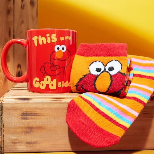 Get Trend Sesame Street Coffee Mug and Socks Set, 11.5 oz Ceramic Cup with Crew Socks, Elmo Drinkware Christmas, Secret Sa...