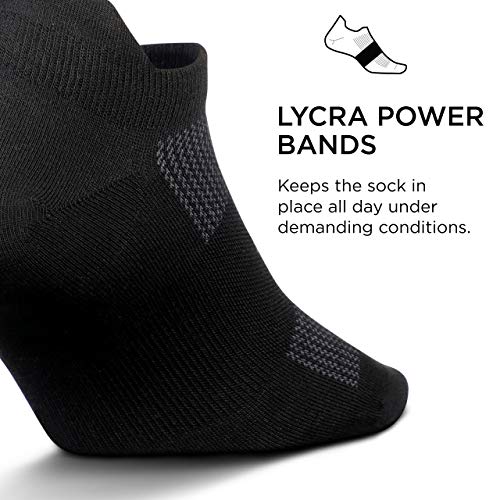Feetures High Performance Ultra Light Ankle Sock - No Show Socks for Women & Men with Heel Tab - Black, Small - (6 Pair)