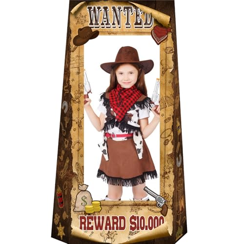 4.5ft Tall Life Size Stand in West Wanted Photo Booth Props Selfie Frames, Western Photo Booth Props for Western, West Cow...