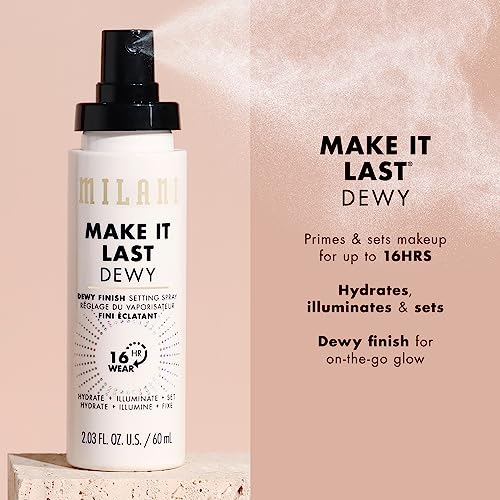 Milani Setting Spray + Primer, Make It Last Dewy - Dewy Finish Moisturizing Formula for Glow on the Go, Setting Spray for ...