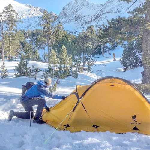 Geertop Portable 2 Person 4 Season Tent Waterproof Backpacking Tent Double Layer All Weather for Camping Hiking Travel Cli...