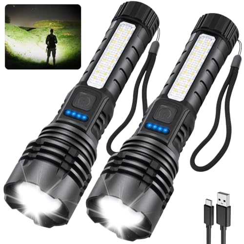Rechargeable Flashlights High Lumens, 7Mode Super Bright Flashlight Camping, Adjustable Tactical Flash Light High Powered,...