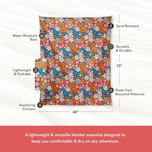 Nomadix Festival Blanket - Perfect for Picnics, Camping, & Lawn Seating - Plush Top & Water Resistant Base - Made with Pos...