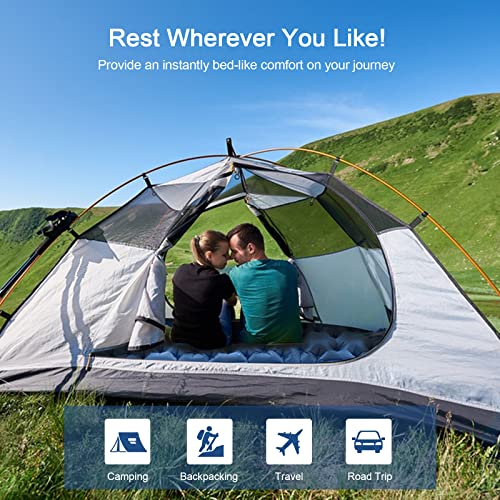 HiiPeak Double Sleeping Pad - Self Inflating 3" Extra-Thick for 2 Person with Pillow Built-in Foot Pump Inflatable Sleepin...