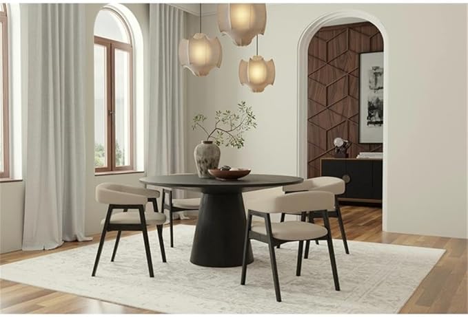 Cove Curved Back Upholstered Chairs, Vintage Black (Set of 2)