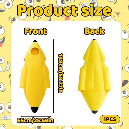 UIRJ Banana Costume, Bannana Costume, Banana Costumes - Funny and Comfortable Outfit for Themed Events, Gatherings, Festiv...
