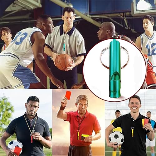 Set of 5 Extra Loud Whistles for Camping Hiking Hunting Outdoors Sports and Emergency Situations, Sturdy but Light Alumini...