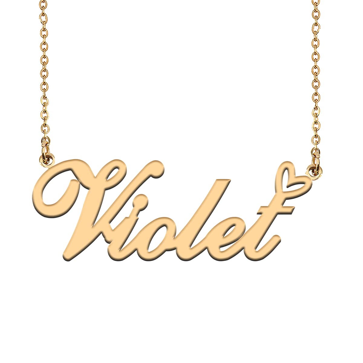HUAN XUN Custom Gold Plated Violet Necklace Personalized Name Necklace for Women Choker Jewelry Gift
