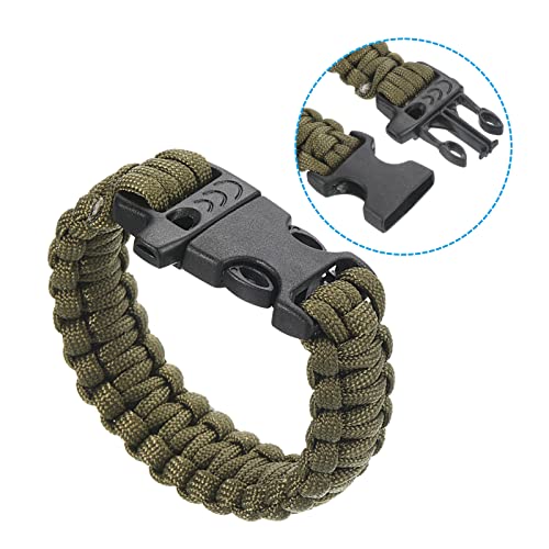 Survival Paracord Bracelets, 2 Pack Plaited Parachute Bracelet with Plastic Buckle Party Favors Camping Gifts Outdoor Wrap...