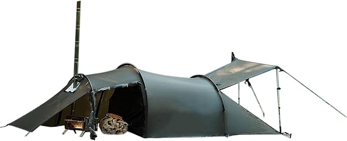 Hot Tent with Stove Jack – 4 Season Waterproof & Windproof Shelter for 1–4 People, Lightweight for Camping, Hiking, Huntin...