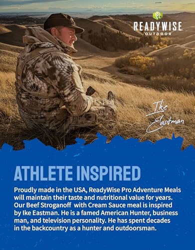 ReadyWise Outdoor Pro Adventure Meal - Beef Stroganoff Pasta with Cream Sauce, 2 Servings, 1 Pouch, 720 Calories, 40g Prot...