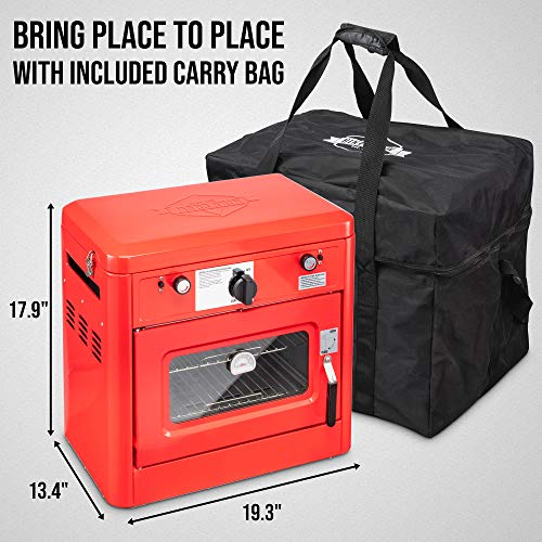 Hike Crew Outdoor Gas Camping Oven w/Carry Bag | CSA Approved Portable Propane-Powered 2-Burner Stove & Oven | Auto Igniti...