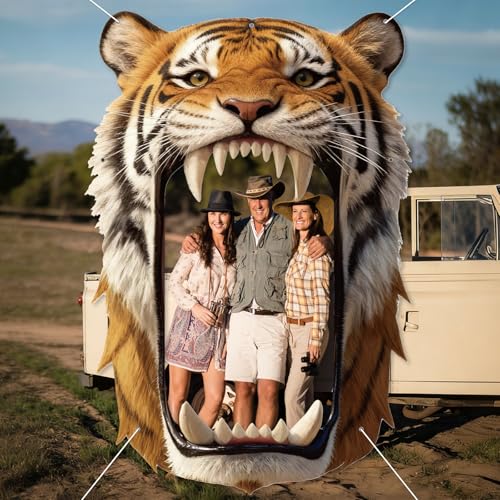 Tiger Party Decorations Realistic Tiger Door Banner Tigers Theme Door Hanging Background Jungle Animal Photo Booth Prop fo...