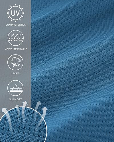 Roadbox Men's UPF 50+ Swim Rash Guard, Long Sleeve UV Sun Protection SPF Water Shirts Quick Dry for Outdoor Fishing Hiking