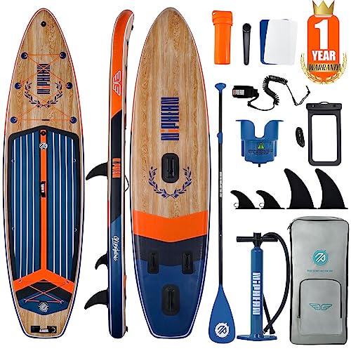 Niphean Inflatable Paddle Board, Niphean Inflatable Stand Up Paddle Board with Durable SUP Accessories, 11' and 10'6'' Sta...