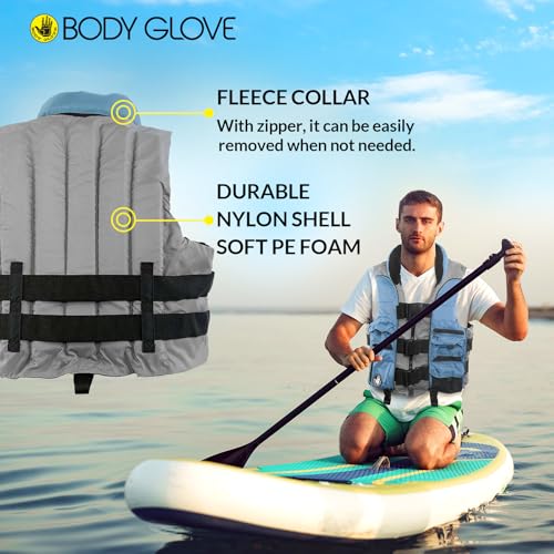 Body Glove Angler Fit Unisex Adult Life Jacket Nylon Fishing Life Jacket - Coast Guard Approved, High Mobility PFD, Lightw...
