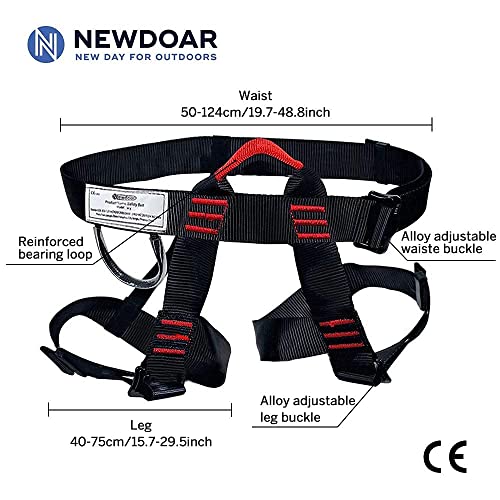 NewDoar Right Hand Ascender and Half Body seat belt for Rappelling Fire Rescuing Tree Climbing Gear