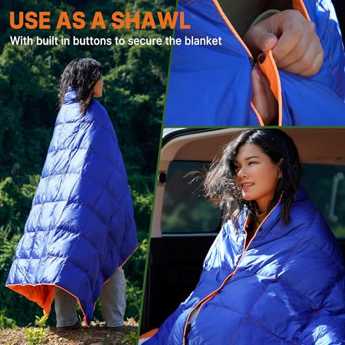 Gaialoop Down Puffy Blanket for Car Camping Outdoor Travel Backpacking, Duck Down Lightweight Portable Soft Warm Cozy Camp...