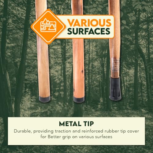SE 3 Piece 55" Detachable Pine Wood Walking/Hiking Stick with Metal Tip, Reinforced Rubber Tip, and Water-Resistant Travel...