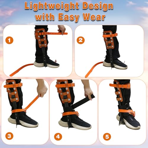 Poakkus Tree Climbing Spikes Set,Tree Climbing Gear, 1 Pair Alloy Steel Climbing Spurs,350lbs Load Capacity with Safety Se...