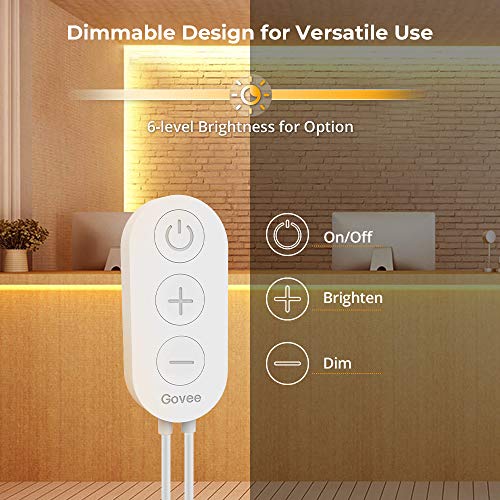 Govee Warm White LED Strip Lights, Bright 300 LEDs, 3000K Dimmable Light Strip 16.4ft with Control Box, LED Lights for Bed...