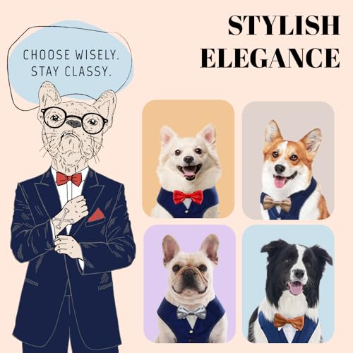 AVERYDAY Dog Tuxedo for Wedding Outfit, Dog Suit and Tie Costumes for Birthday, Halloween, Cosplay, Christmas Party, Pet F...