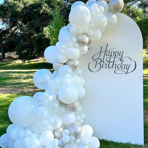 Awenztech White Balloons 12 inch, White Latex Balloons 50pcs Party Balloon for Engagement Bachelorette Bridal Shower Weddi...