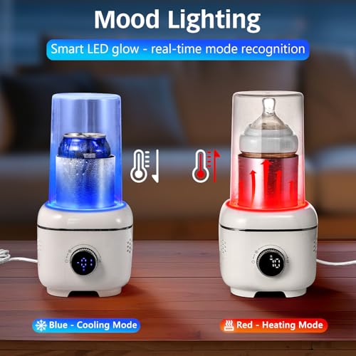 WISFISSH Cooling Cup with Mood Light,Beverage Cooler with Insulated Cover, 2-in-1 Cooling Cup for Desk(Cooling&Heating),El...