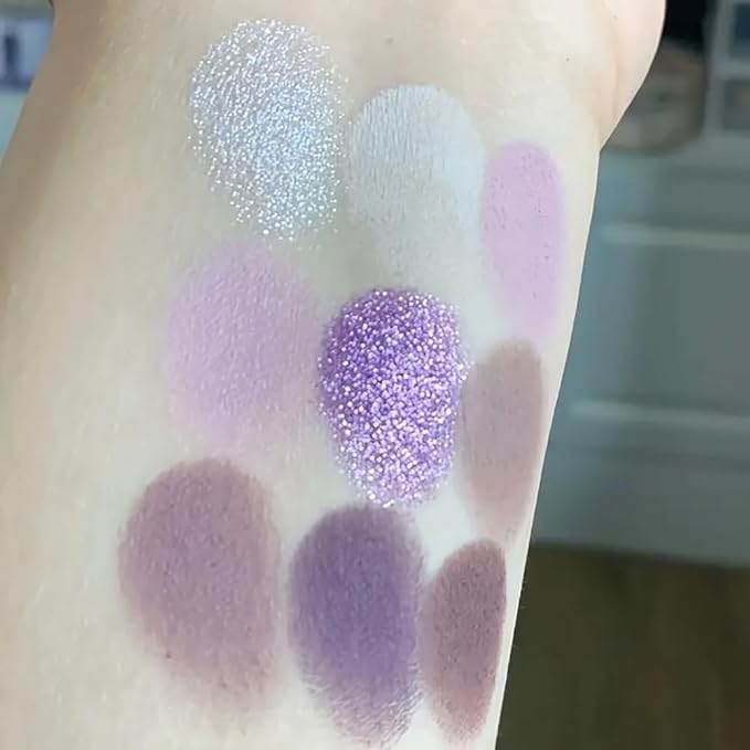 9 Colors Taupe Eyeshadow Palette Set - Mauve Purple Taupe Eye Shadow Palette Makeup for Older Women, Matte & Glitter Shimmer Natural Finish, Perfect for Mature Eyelids and Subtle, Elegant Looks