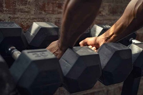 Fitvids Rubber Encased Hex Dumbbell, 35LB, Pair