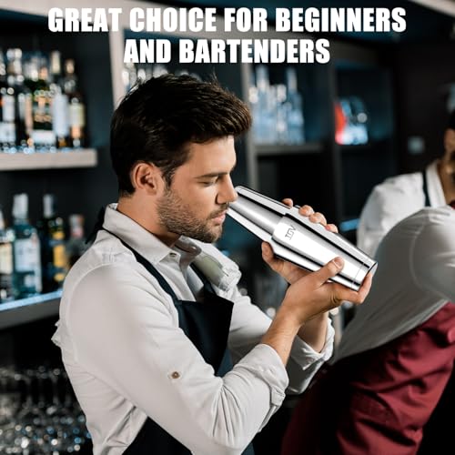 IOV Boston Cocktail Shaker Set, 18oz & 28oz Stainless Steel Weighted Shaker Tins, Metal Martini Drink Mixer for Bartendin...