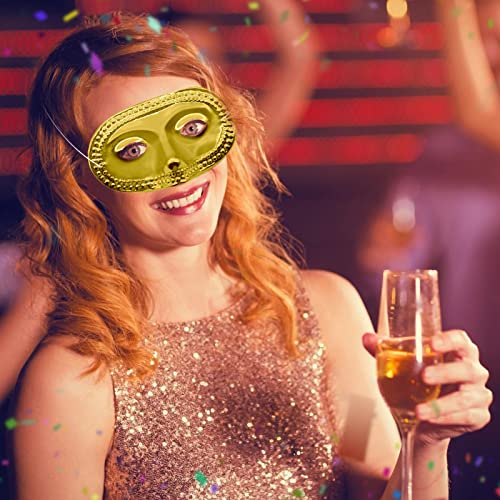 PhyLence 24 Piece Mardi Gras Masks Bulk - Gold Purple Green Metallic Masquerade Half Party Masks Costume Party Supplies, M...