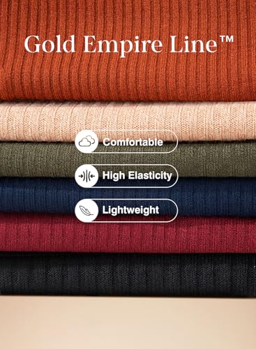 Dokotoo Spring Dresses for Women 2026 Long Sleeve V Neck Lightweight Ribbed Knit Empire Waist Casual A Line Swing Mini Dress