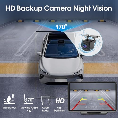 Carplay Screen for Car, 7" HD Wireless Portable Car Play Touchscreen Stereo with Android Auto Mirror Link/Backup Camera/GP...