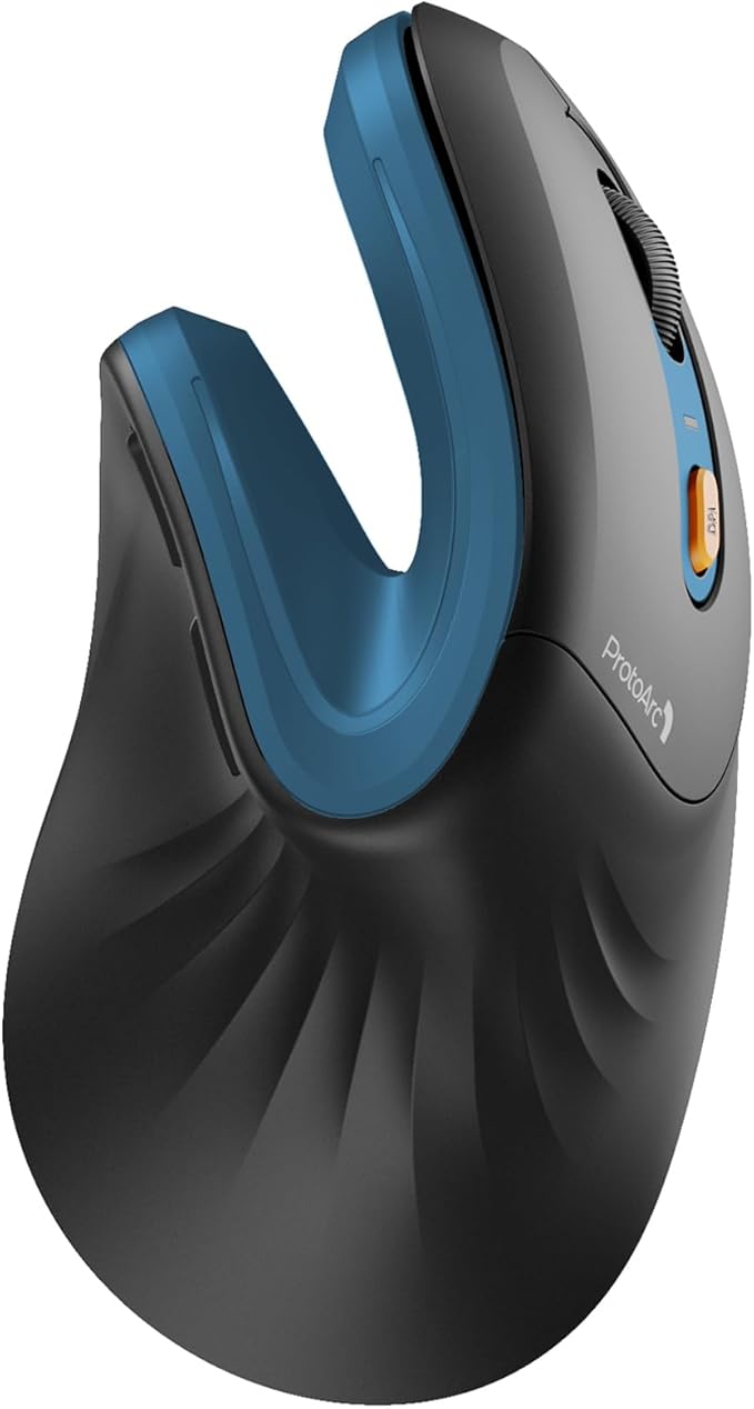 ProtoArc Ergonomic Mouse, EM11 NL Wireless Vertical Mouse, Ergo Mouse with Multi-Device, USB-C Rechargeable Mice for Windo...