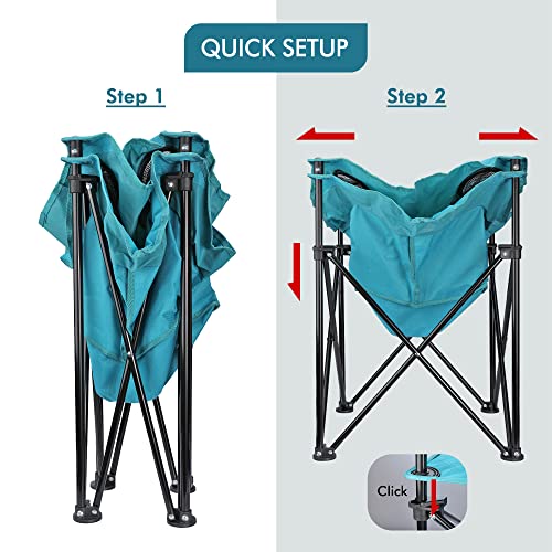 VILLEY Portable Camping Picnic Table, Lightweight Folding Beach Table with 4 Cup Holders and Carry Bag for Camp, Travel, F...
