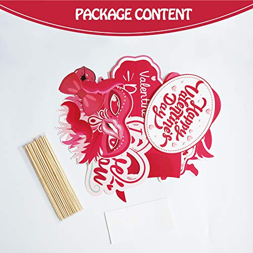 Valentines Day Photo Booth Props Kit, 28PCS Photography Props, Funny DIY Picture Selfie Accessories for Valentine’s Day We...