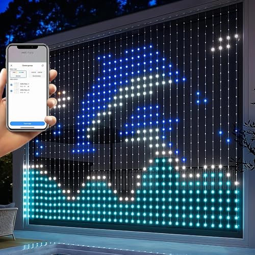 400 LED Smart Curtain Lights, Colorful Wall Backdrop Lights, Dynamic DIY Curtain Fairy Lights with APP & Remote Control fo...