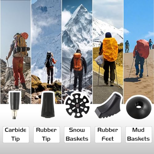 Trekking Hiking Poles Collapsible Aluminum Lightweight