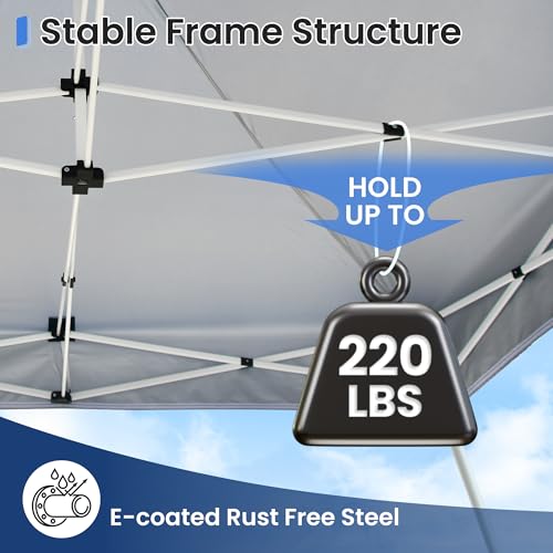 Foristrail Pop Up Canopy Tent Instant Shelter, Portable Outdoor Sun Shade (Light Blue, 10x10 with Sidewalls)