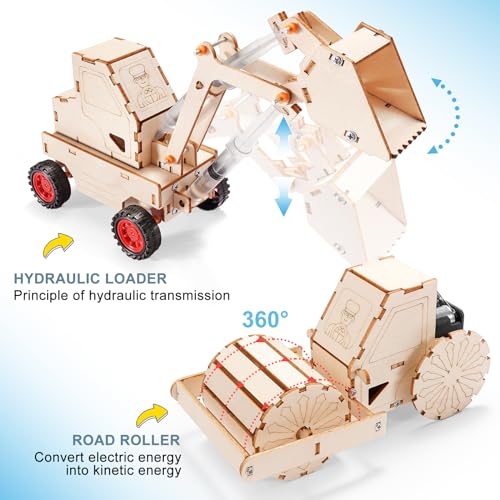 STEM Kits for Kids Ages 8-10 10-12, Wood Building Crafts Kit for Boys 8-12, Model Car Kit, 3D Wooden Puzzles Woodworking S...