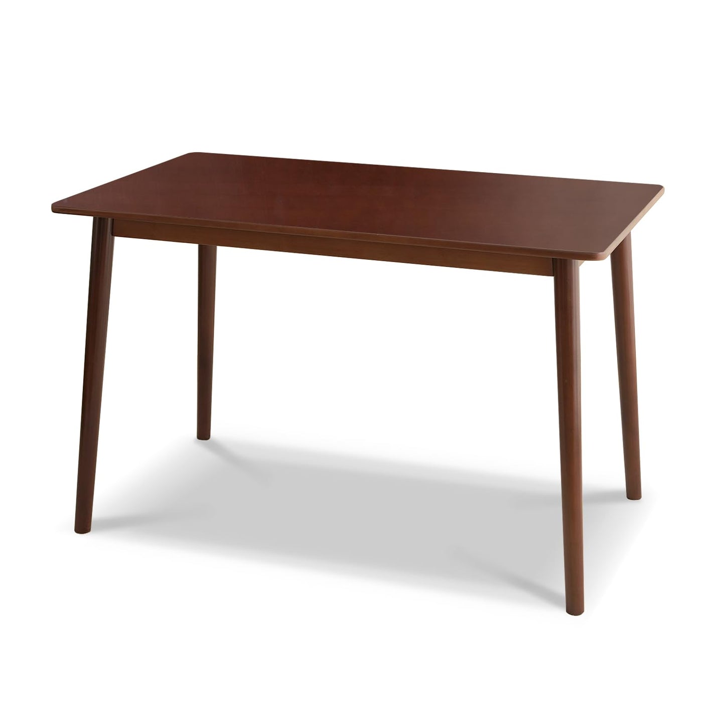 BAKEVE Bamboo Dining Table for 4-6 Person- 47.2'' Solid Wood Kitchen Table, Farmhouse Rectangular Dining Room Table, Mid Century Modern Desk for Living Room, Kitchen, Walnut, FSC-Certified Bamboo