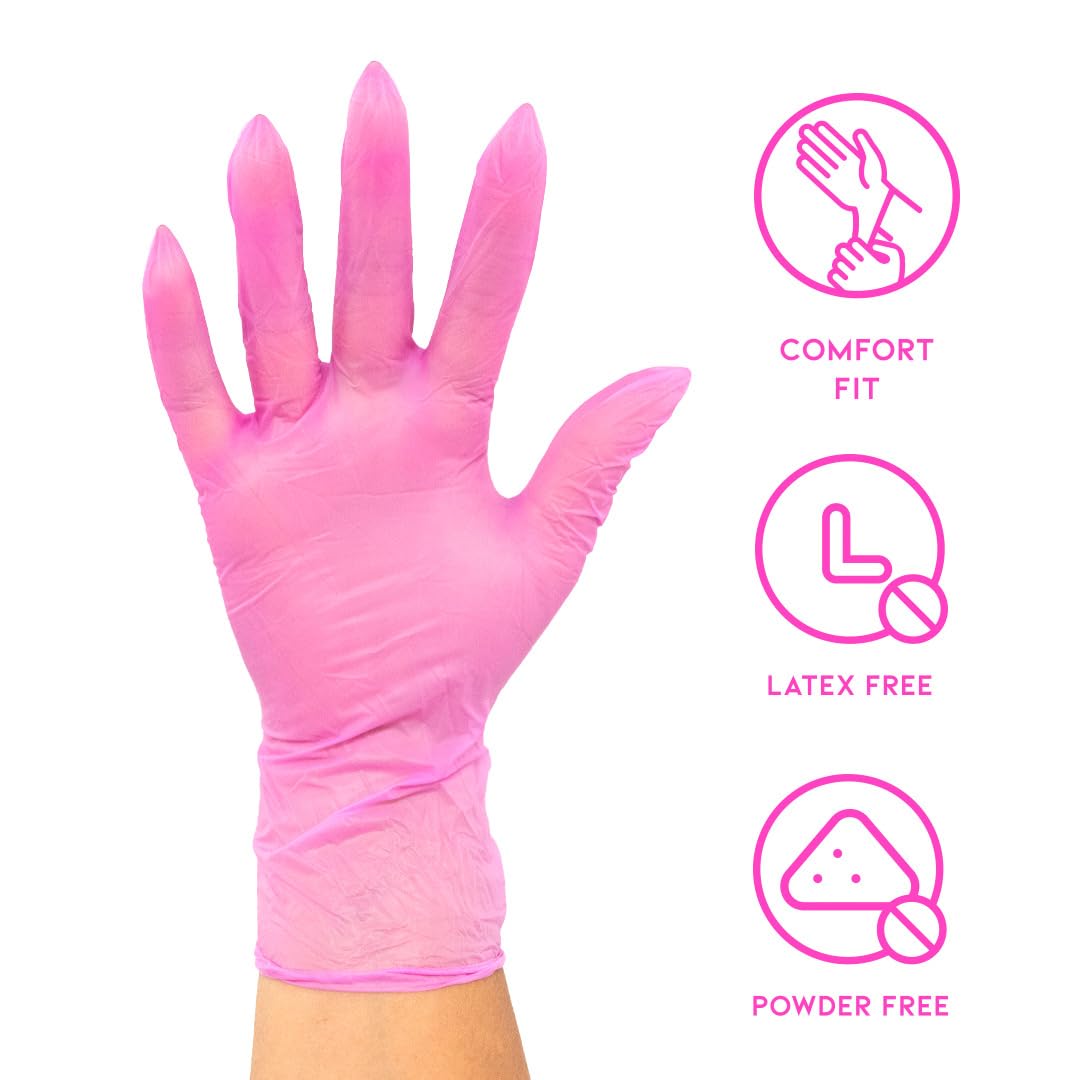 Colortrak Disposable Gloves, 10 Boxes (1000 Count) Single-Use, Powder Free Vinyl, Latex-Free, Sanitary Hair Stylist/Barber Glove