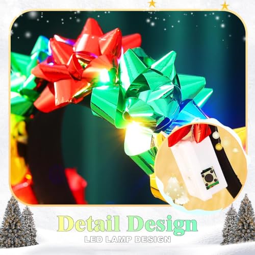 TWINKLEDE Light Up Christmas Headband Sparkly Led Hair Accessories for Women