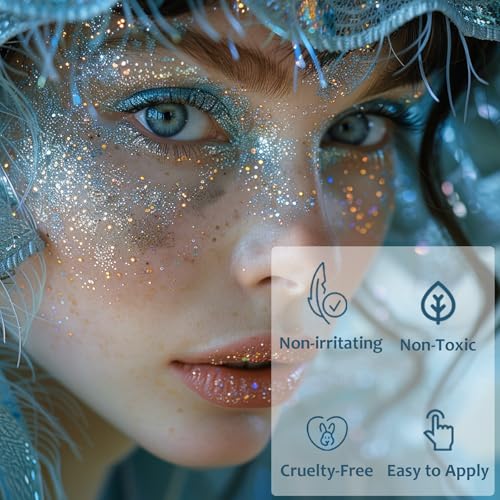 UCANBE Yellow Body Glitter Stick, Face Glitter for Singer Concerts Music Festival, Chunky Glitter Makeup Rave Accessories ...