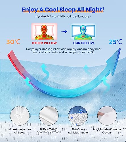 Ultra Pain Relief Cooling Pillow for Neck Support, Adjustable Cervical Pillow Cozy Sleeping, Odorless Ergonomic Contour Me...