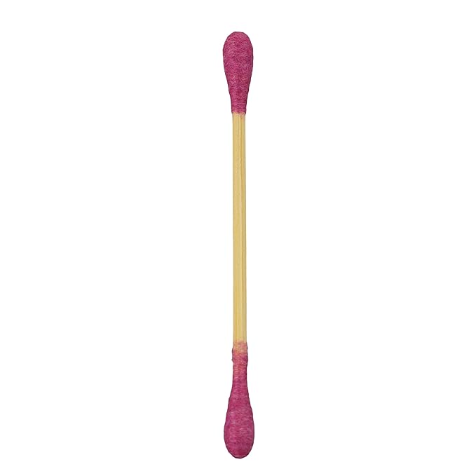 RS ESSENTIAL'S BY LV: Aesthetic Cotton Swabs Sticks Ear Swabs Bamboo swabs 200 Count Cotton Buds In 5 Colorful Colors (Hot Pink)