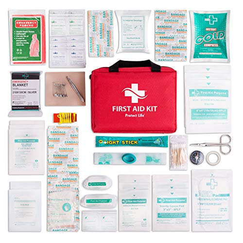 Protect Life Business First Aid Kit, Emergency First Aid Kit for Office Setting, Medical Kit Supplies, First Aid Kits for ...