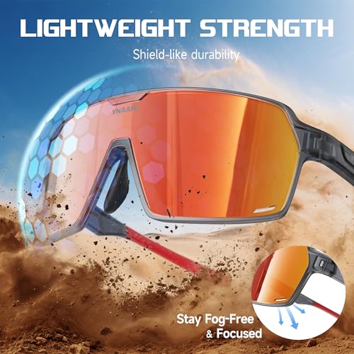Ynaahi Sports Sunglasses. Ultra-light TR90 Frame, UV400 protection. Ideal for Pickleball, Cycling and Outdoor sports